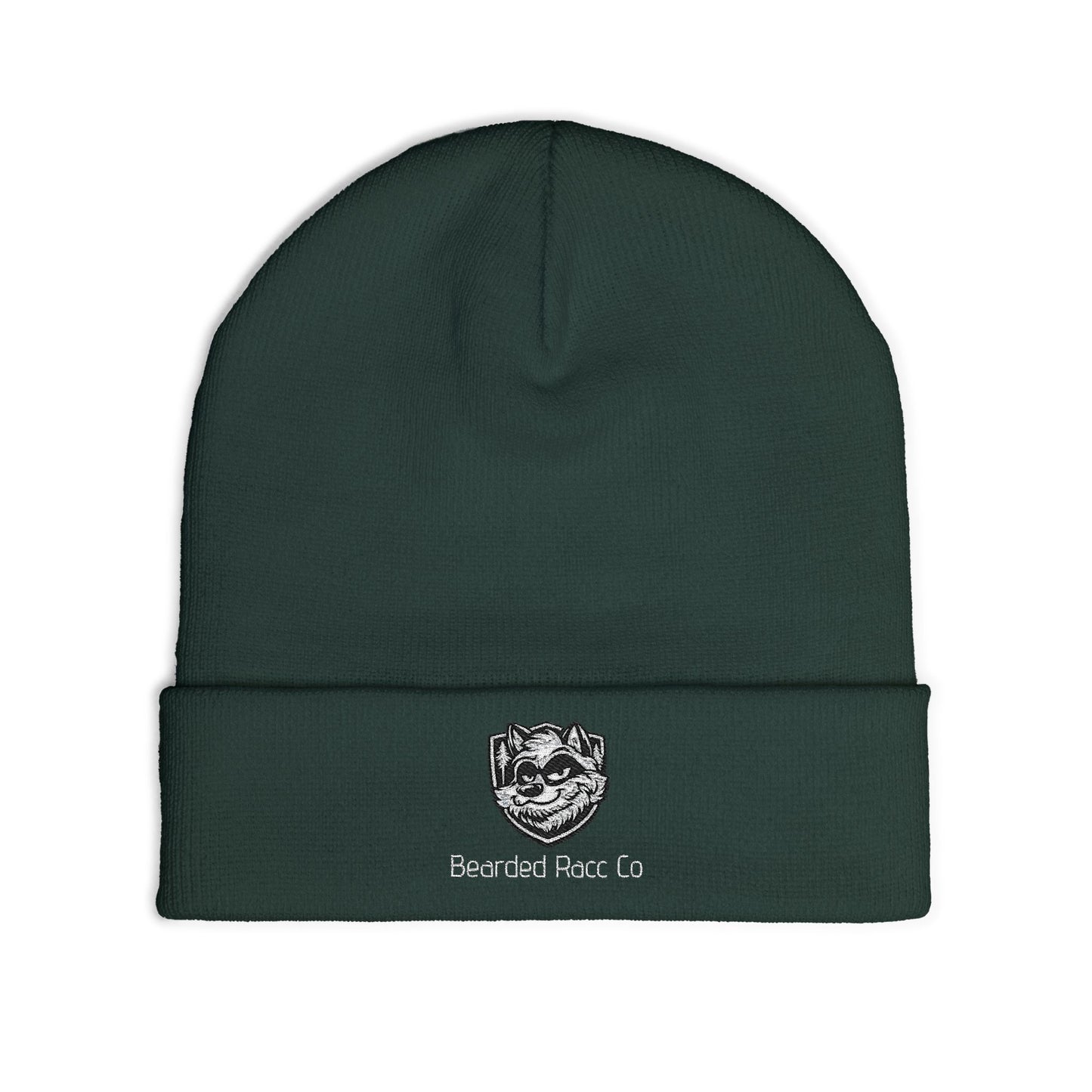 Embroidered Bearded Racc Knit Beanie — Bearded Racc Co Branded Winter Hat