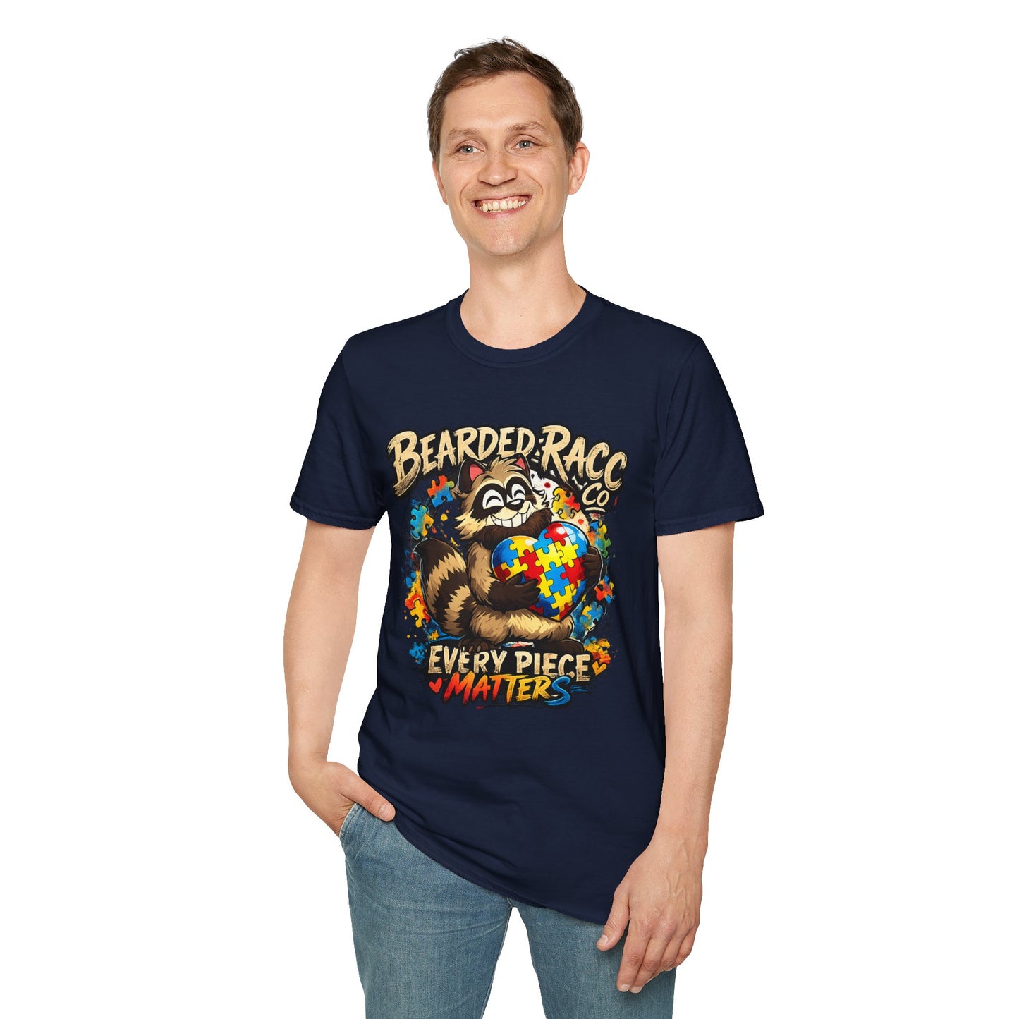 Autism Awareness T-Shirt — "Every Piece Matters" (Bearded Racc Co)
