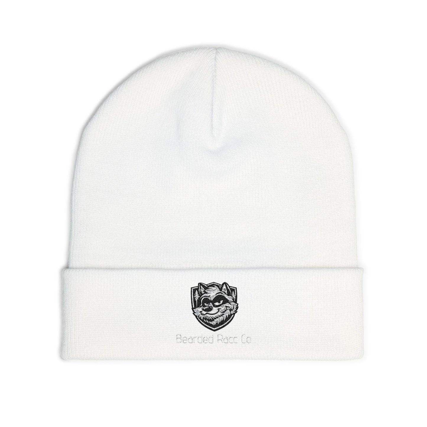 Embroidered Bearded Racc Knit Beanie — Bearded Racc Co Branded Winter Hat