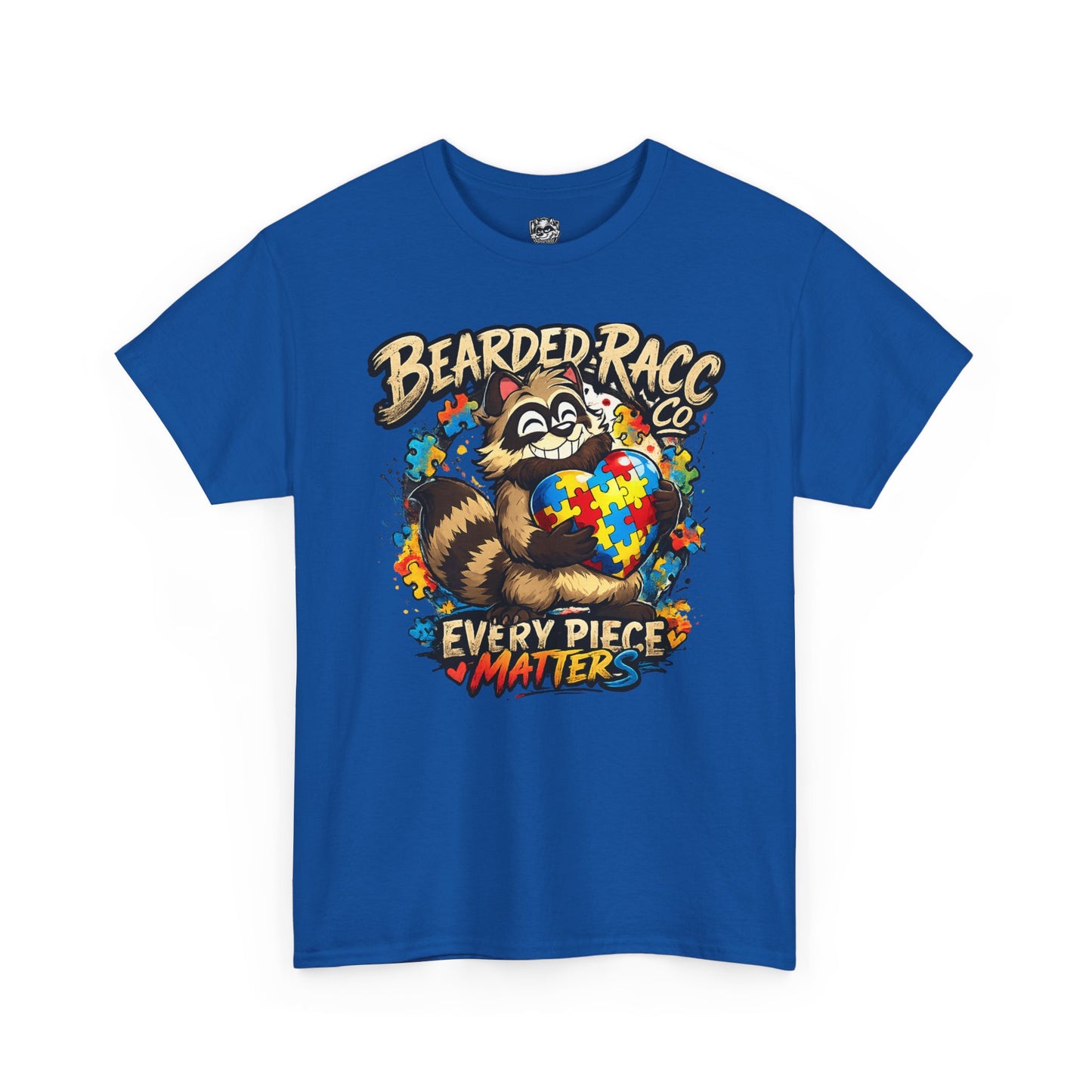 Autism Awareness T-Shirt - "Every Piece Matters" (Bearded Racc Co) Extended Sizes