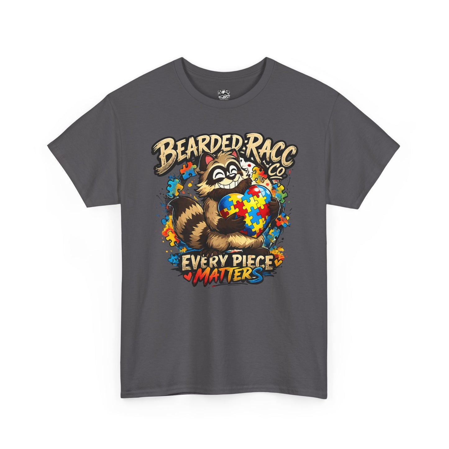 Autism Awareness T-Shirt - "Every Piece Matters" (Bearded Racc Co) Extended Sizes