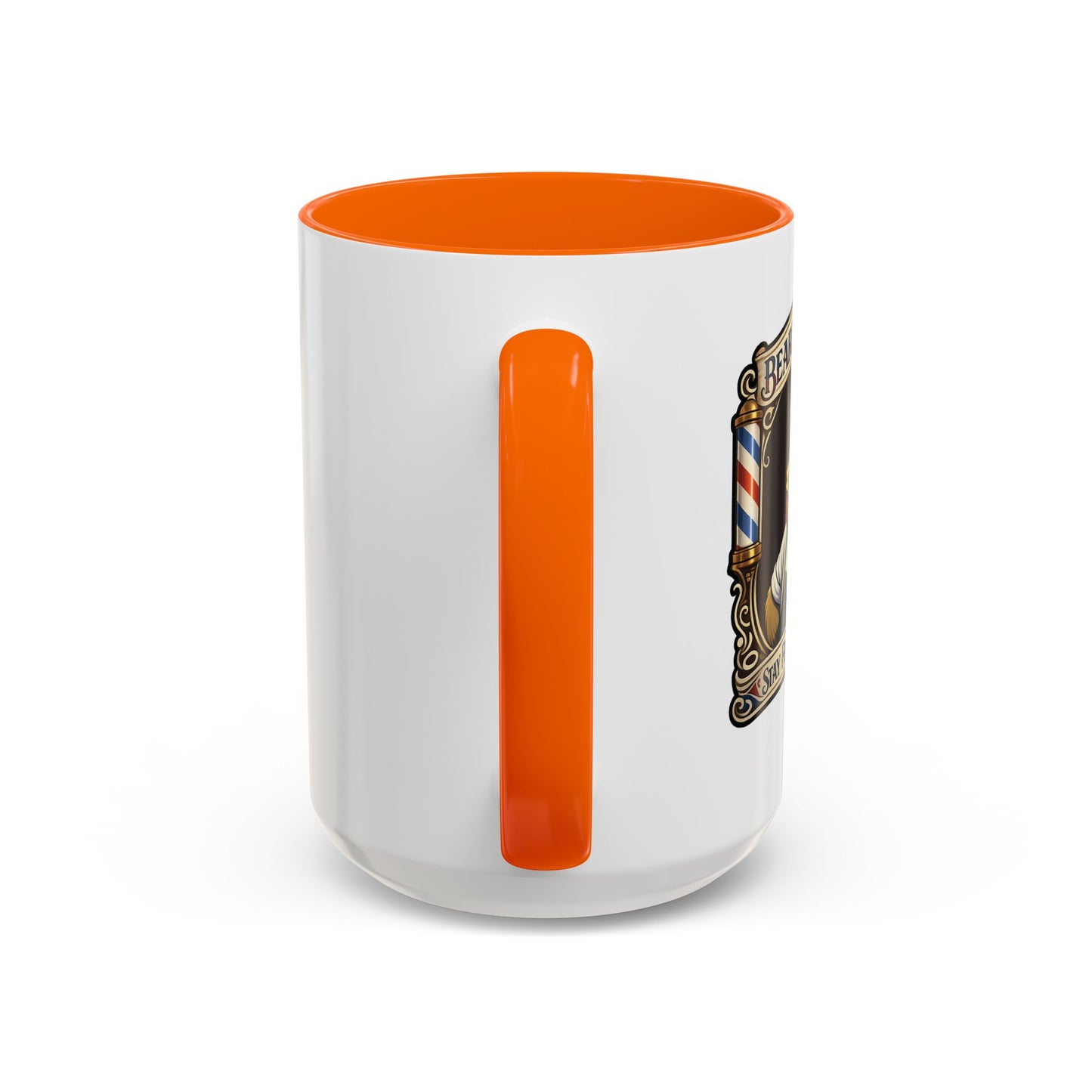 Barbershop Racc Coffee Mug — Stay Feral My Friends (Bearded Racc Co) Accent Mug (11/15oz)