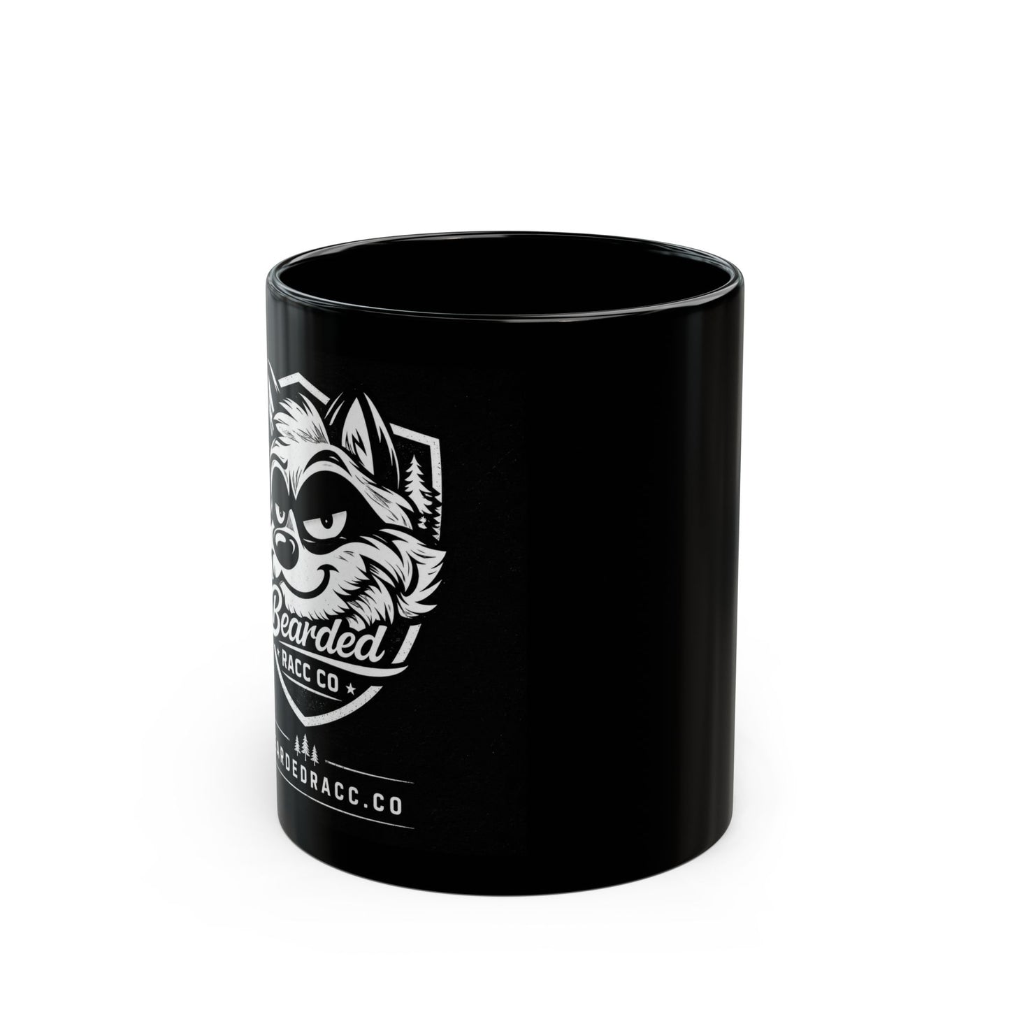 Bearded Racc Black Mug 11oz & 15oz - "Bearded Racc" (Bearded Racc Co)
