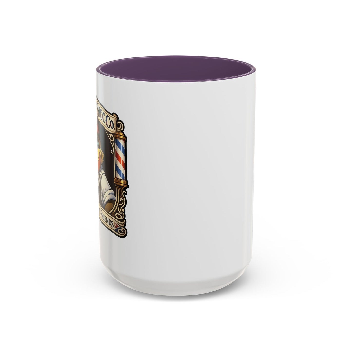 Barbershop Racc Coffee Mug — Stay Feral My Friends (Bearded Racc Co) Accent Mug (11/15oz)
