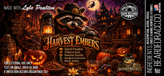 Harvest Embers - Spiced Pumpkin, Tobacco Leaf, Bourbon Vanilla, Smoked Cedarwood, Black Amber