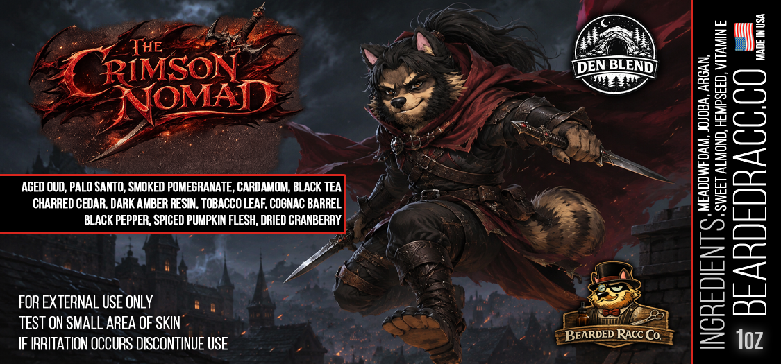 Crimson Nomad - Aged Oud, Smoked Pomegranate, Cardamom, Black Tea, Charred Cedar, Dark Anber Resin, Tobacco Leaf, Cognac Barrel, Black Pepper, Spiced Pumpkin Flesh, Dried Cranberry