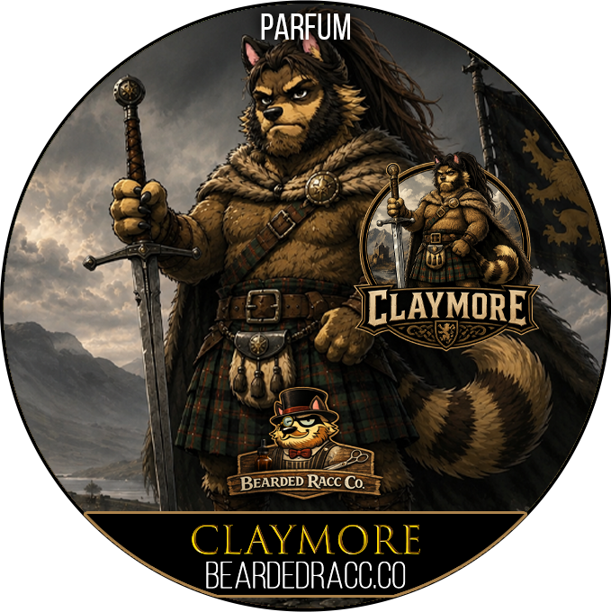 Claymore - Scotch Whiskey Accord, Aged Oak Barfel, Smoked Tobacco Leaf, Dark Cavendish Tobacco, Black Leather, Worn Saddle Leather, Bonfire Accord, Charred Birchwood, Clove Bud, Black Pepper, Scots Pine, Wild Clover Accord, Frankincense, Myrrh