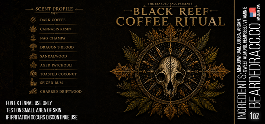 Black Reef Coffee Ritual - Dark Coffee, Cannabis Resin, Nag Champa, Dragon's Blood, Sandalwood, Aged Patchouli, Toasted Coconut, Spiced Rum, Charred Driftwood