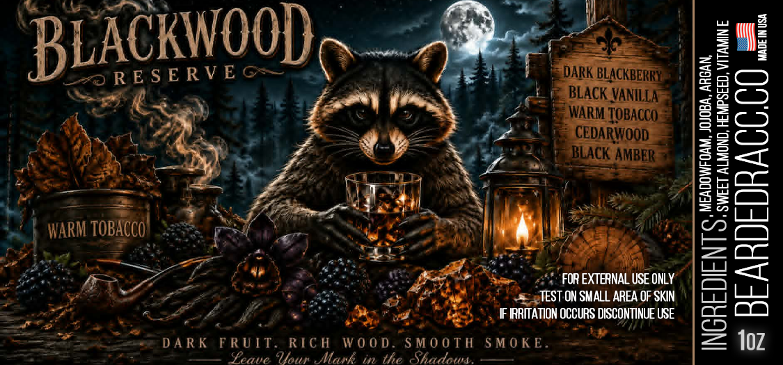 Blackwood Reserve - Dark Blackberry, Black Vanilla, Warm Tobacco, Cedarwood, Black Amber
