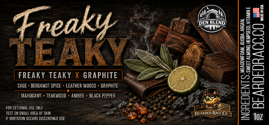 Freaky Teaky x Graphite - Mahogany, Teakwood, Amber, Black Pepper, Sage, Bergamot Spice, Leather Woods, Graphite